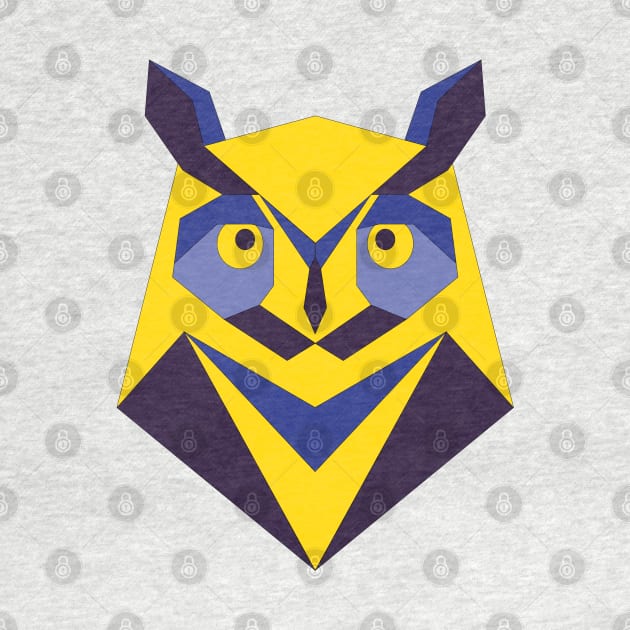 Owl Forest Animal Nature Wildlife Yellow Blue by BeautyMoment